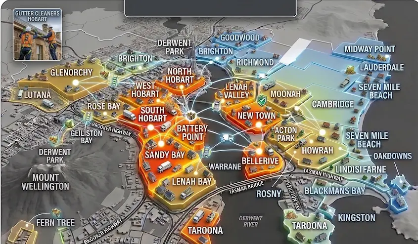 3D view of Hobart map of our serving areas